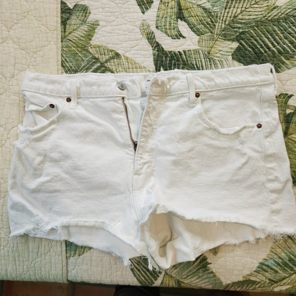 Abercrombie & Fitch White Denim Shorts